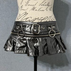 Lip Service VICE Silver Micro Mini Skirt silver faux leather size Medium